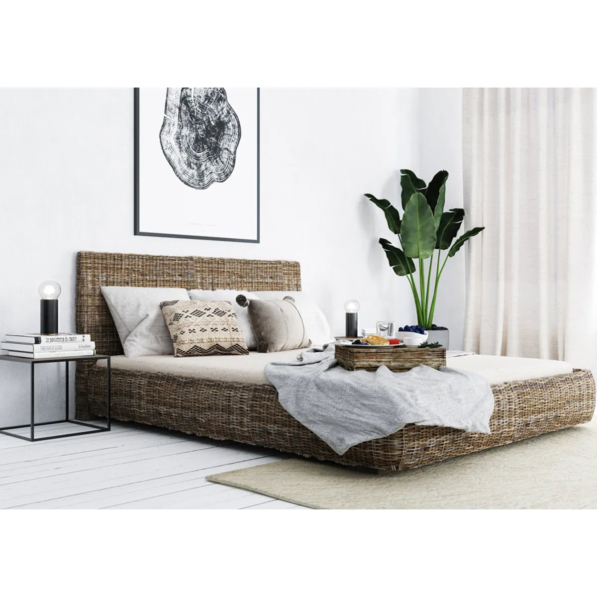 Jimena 40 cm black metal cube end table with minimalist frame – AK Interior Living