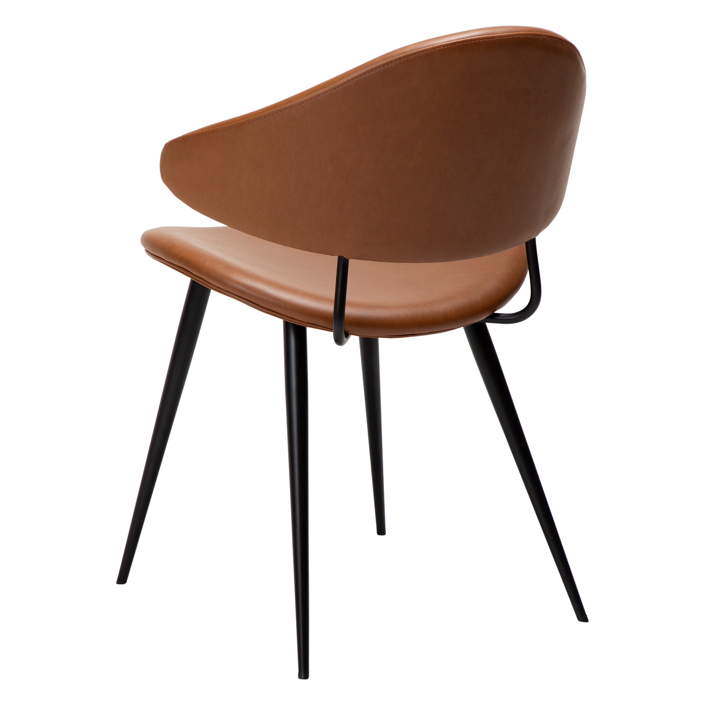 ANT leather dining chair with pointed backrest and black conical legs from AK Interior Living