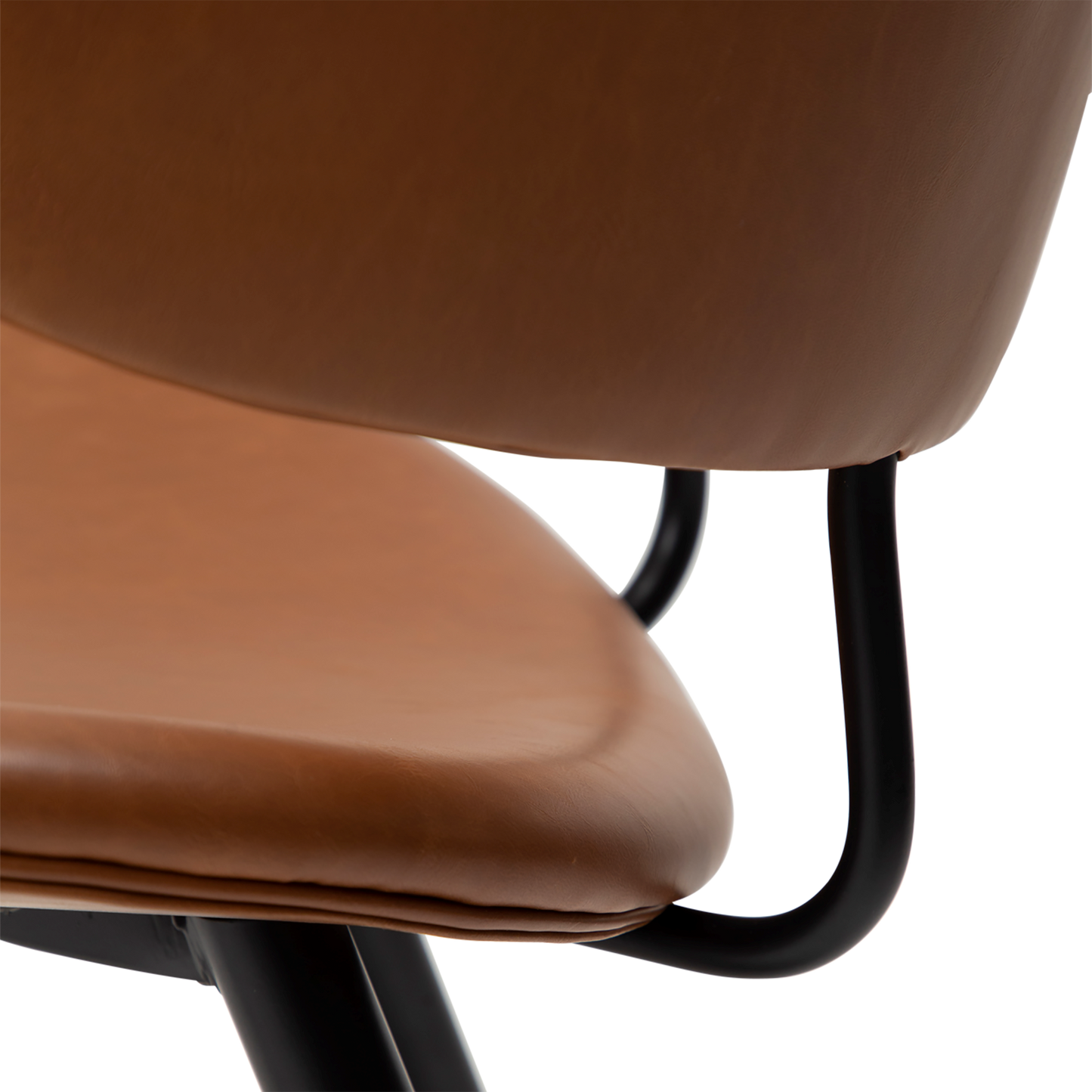 ANT leather dining chair with pointed backrest and black conical legs from AK Interior Living