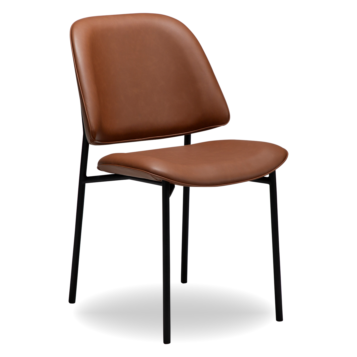 UMA leather dining chair with curved seat and black legs from AK Interior Living
