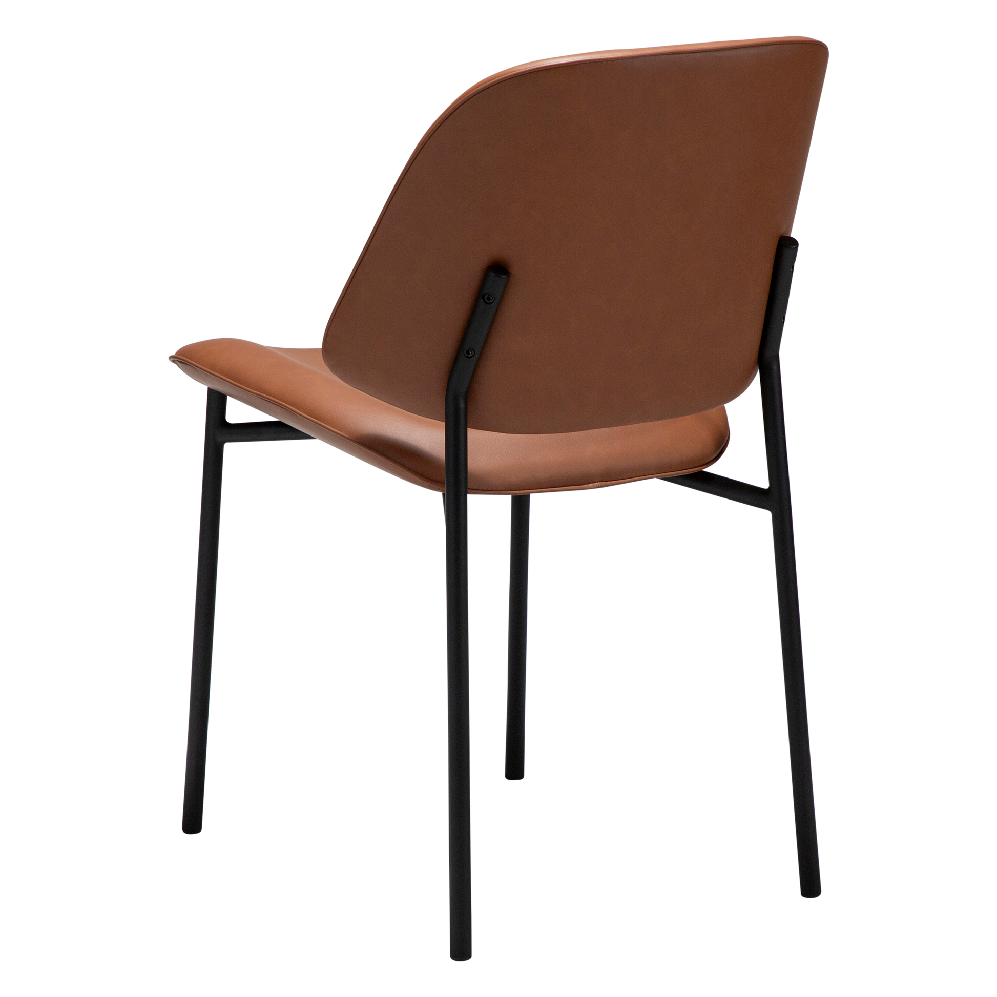 UMA leather dining chair with curved seat and black legs from AK Interior Living