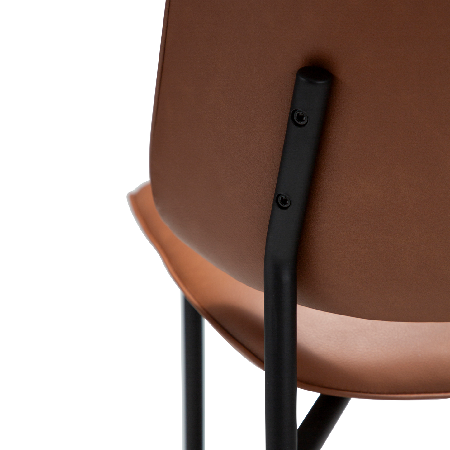 UMA leather dining chair with curved seat and black legs from AK Interior Living