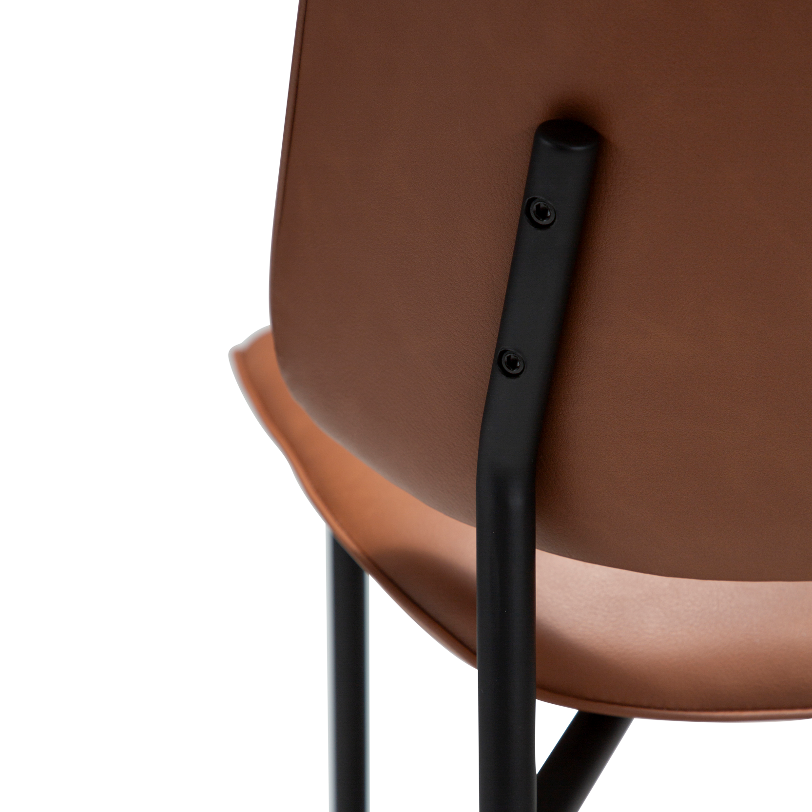 UMA leather dining chair with curved seat and black legs from AK Interior Living