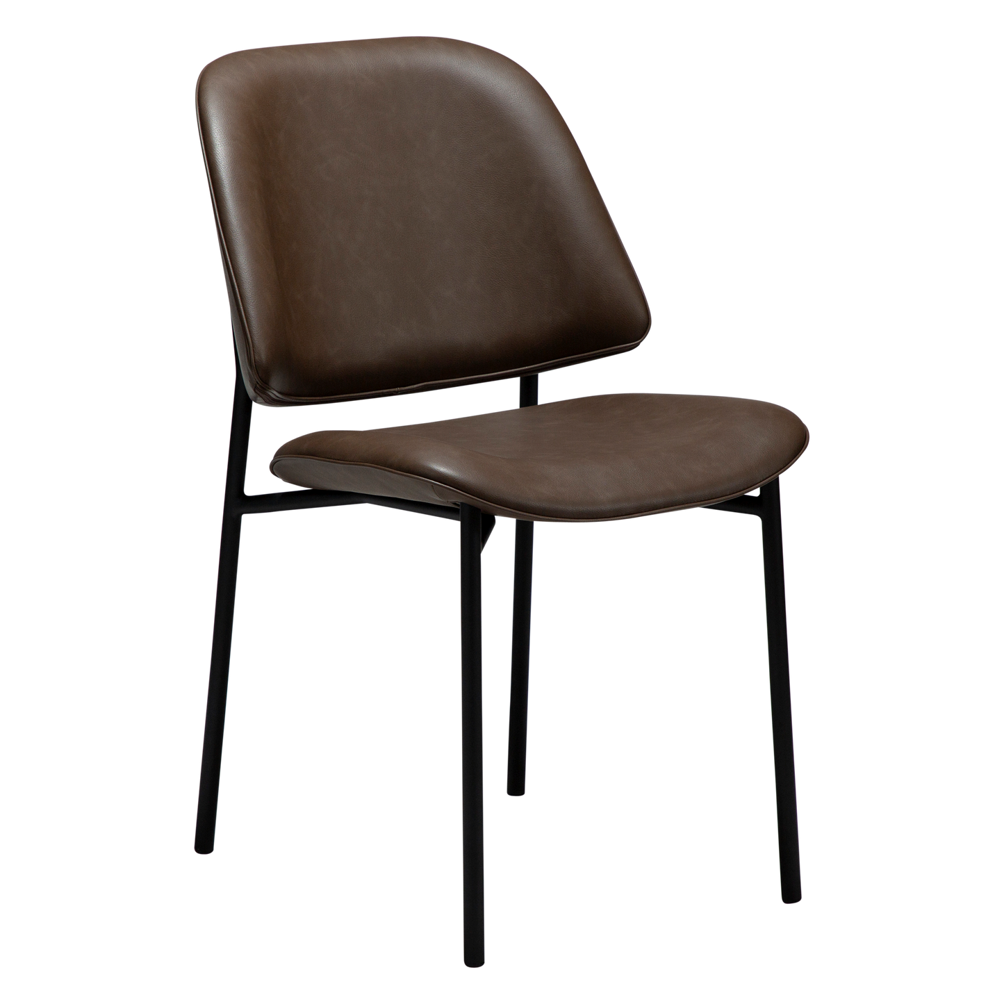UMA leather dining chair with curved seat and black legs from AK Interior Living