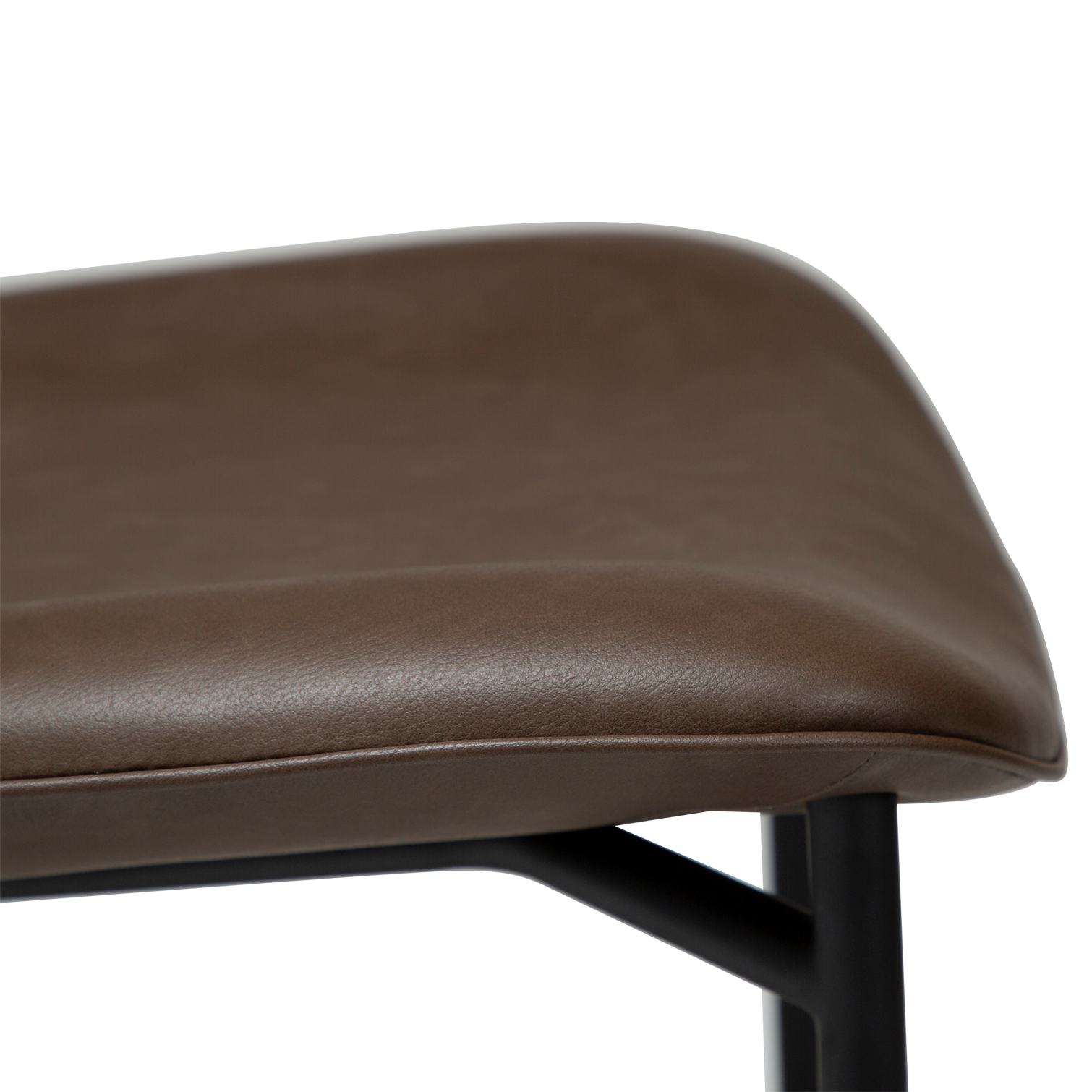 UMA leather dining chair with curved seat and black legs from AK Interior Living