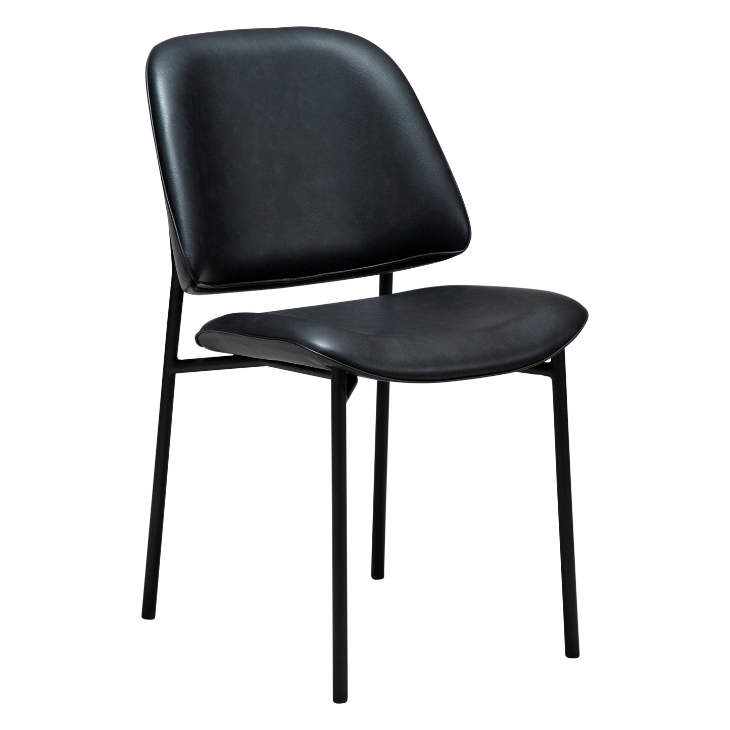 UMA leather dining chair with curved seat and black legs from AK Interior Living