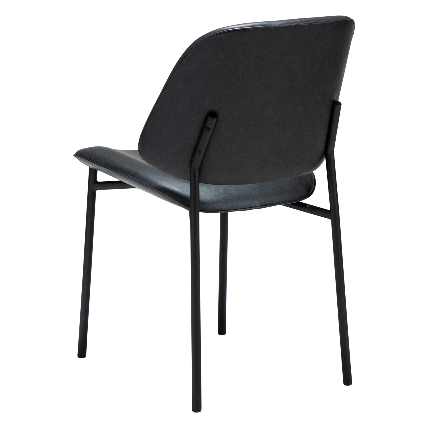 UMA leather dining chair with curved seat and black legs from AK Interior Living