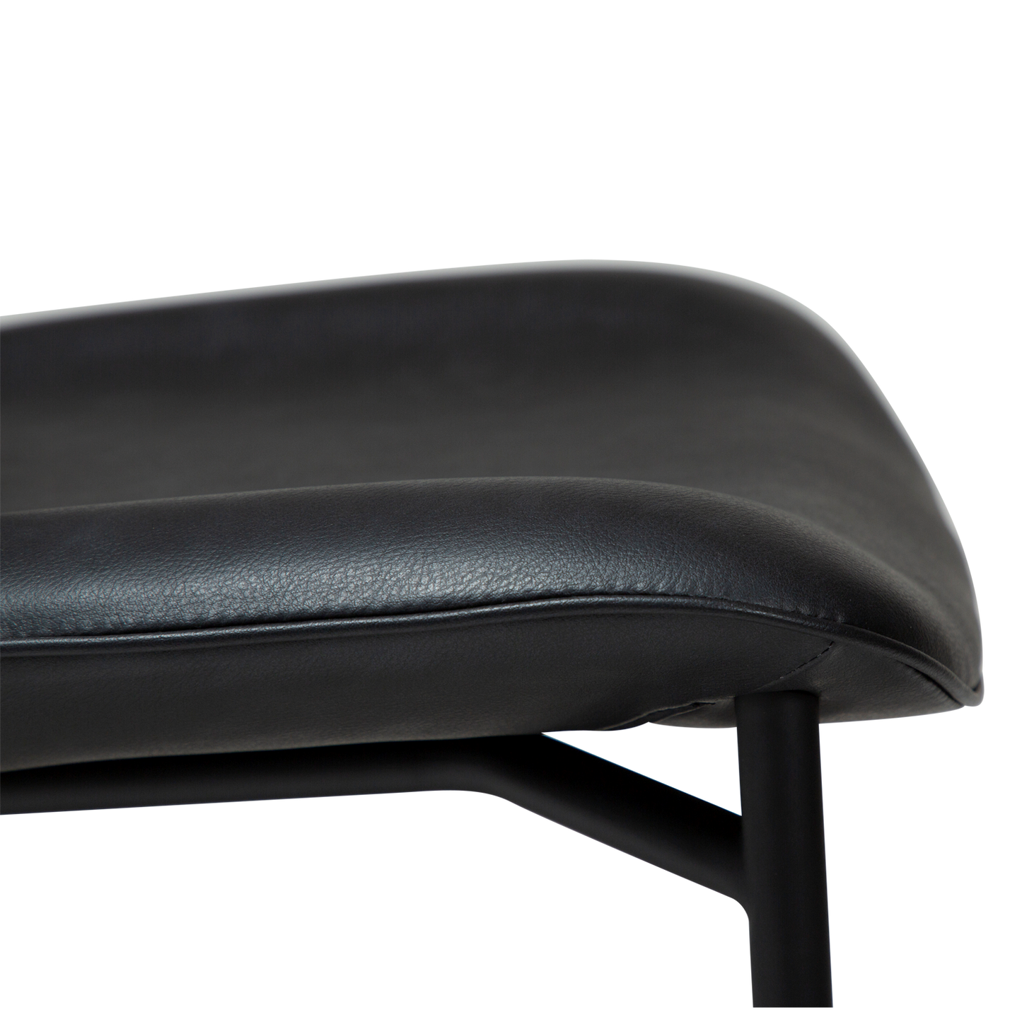 UMA leather dining chair with curved seat and black legs from AK Interior Living