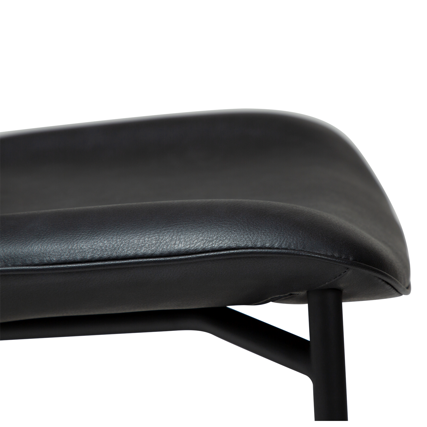 UMA leather dining chair with curved seat and black legs from AK Interior Living