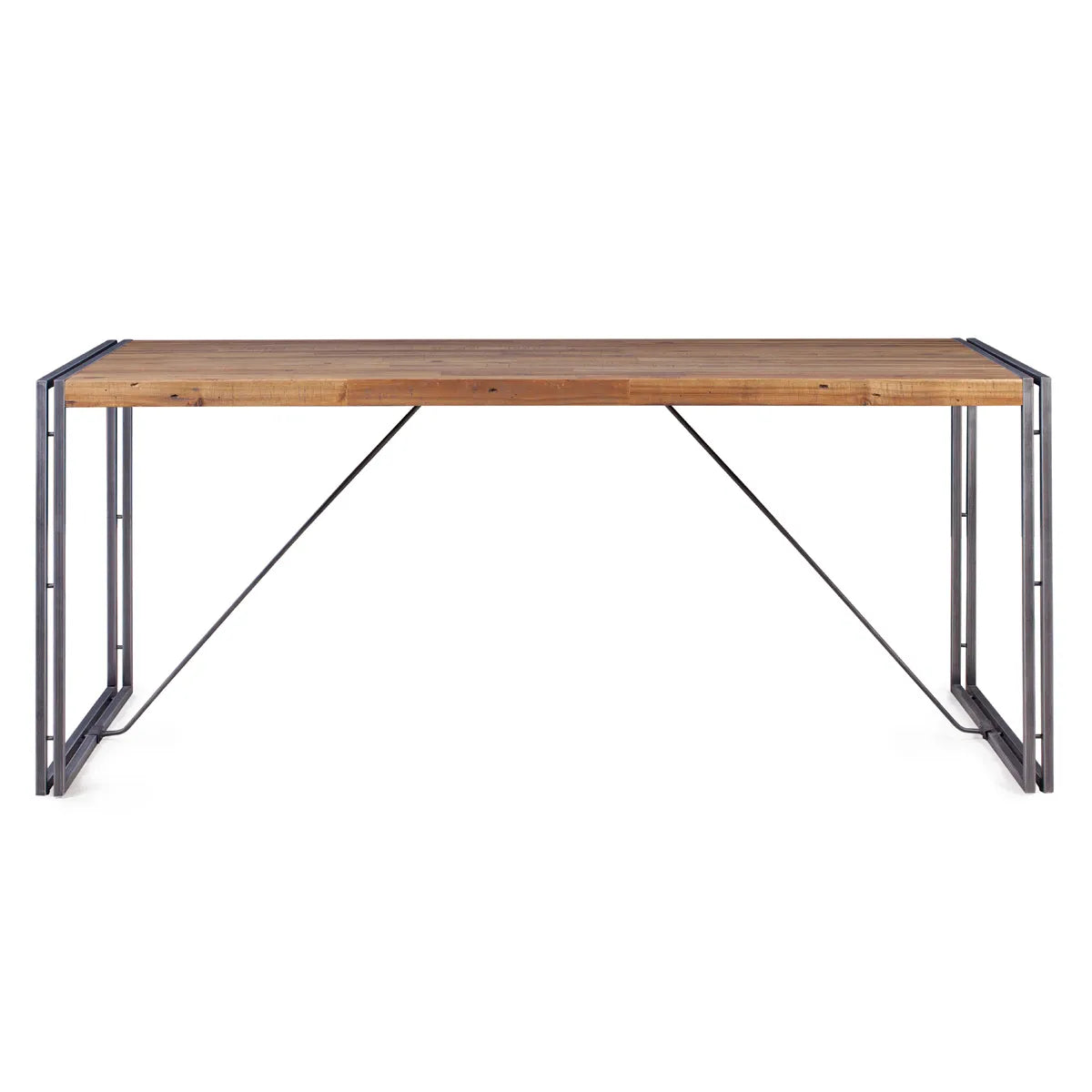 Violeta 180 cm Dining Table with solid wood top and black metal frame