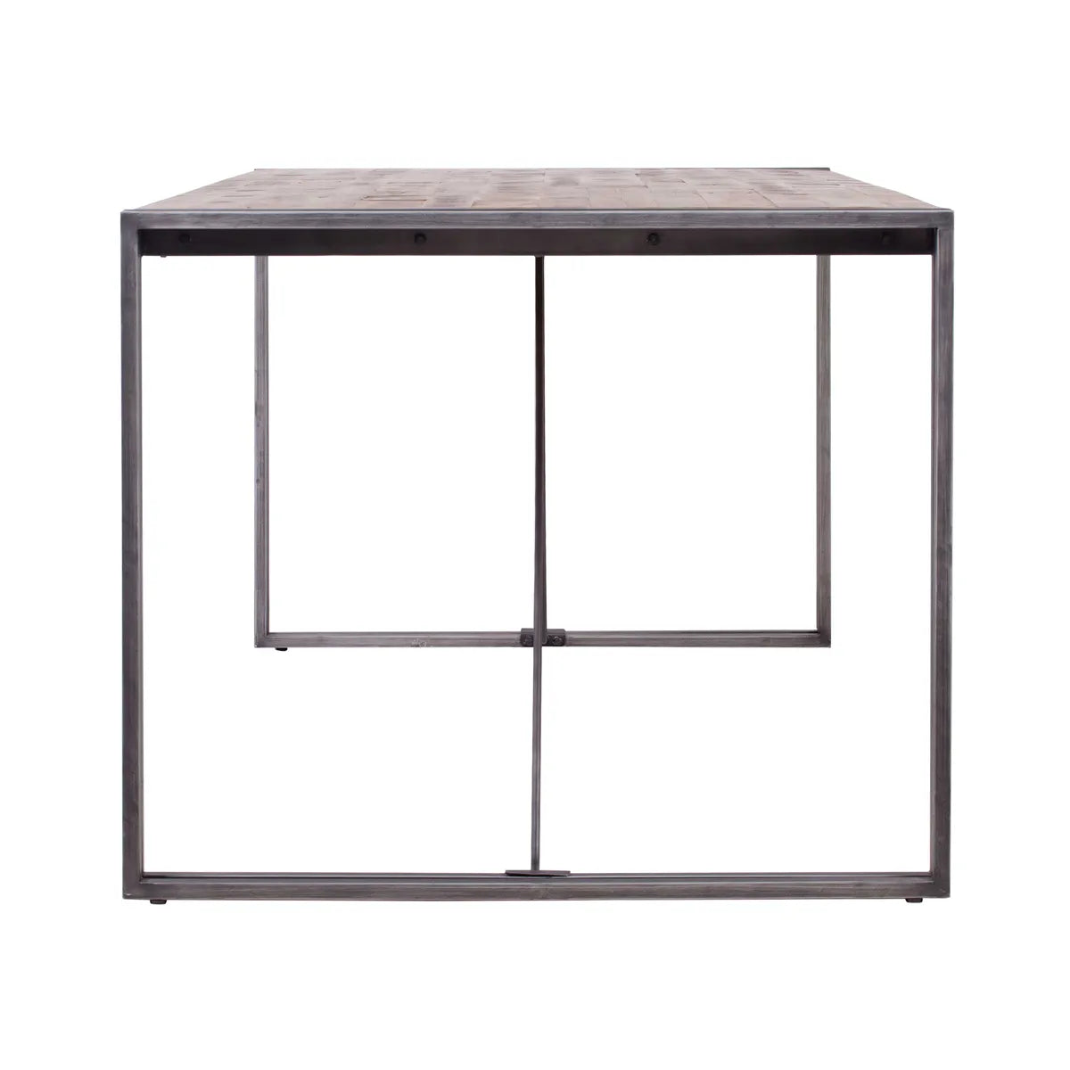 Violeta 180 cm Dining Table with solid wood top and black metal frame