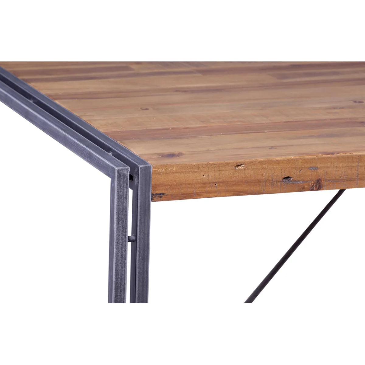 Violeta 180 cm Dining Table with solid wood top and black metal frame