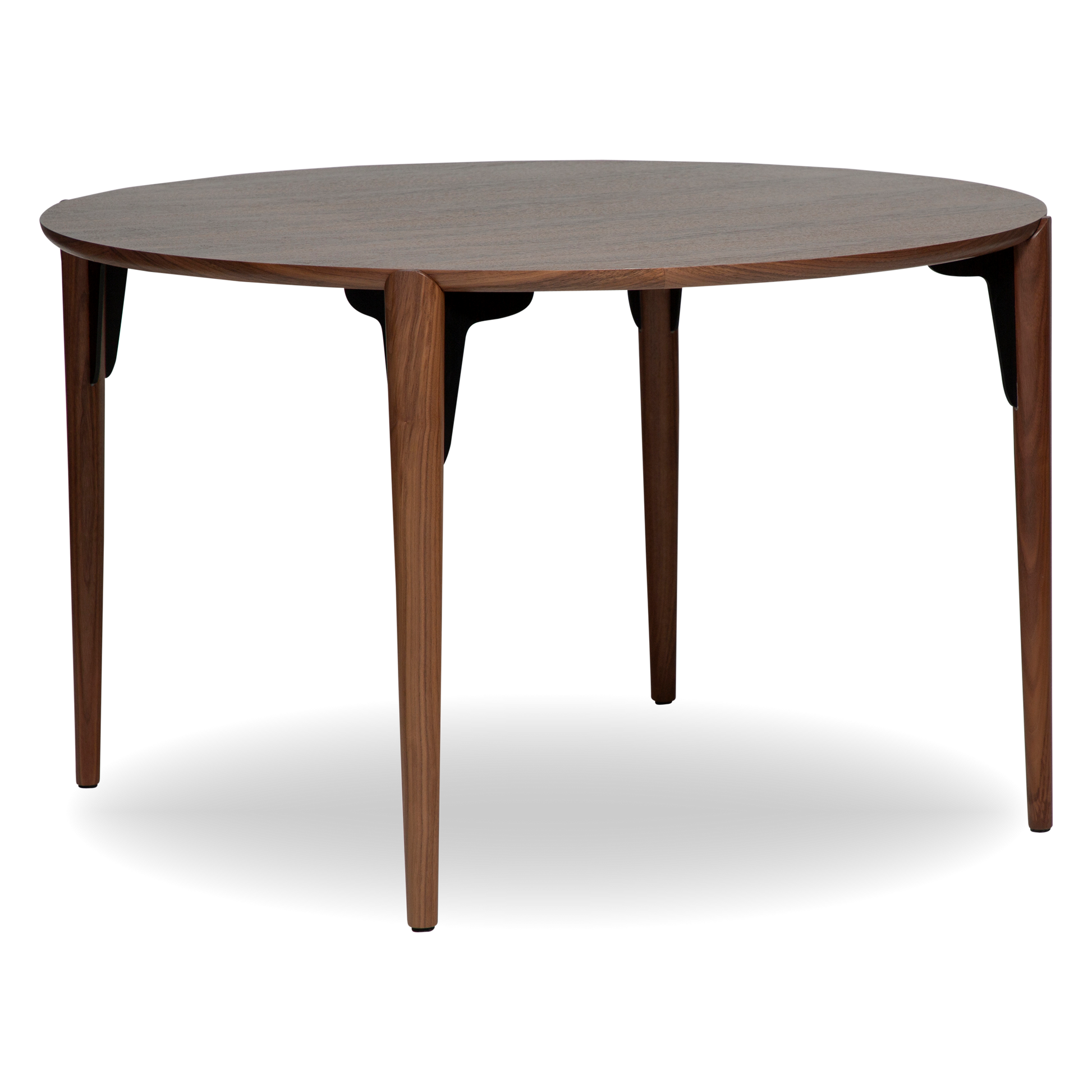 ELI round dining table in walnut veneer with solid walnut legs – AK Interior Living