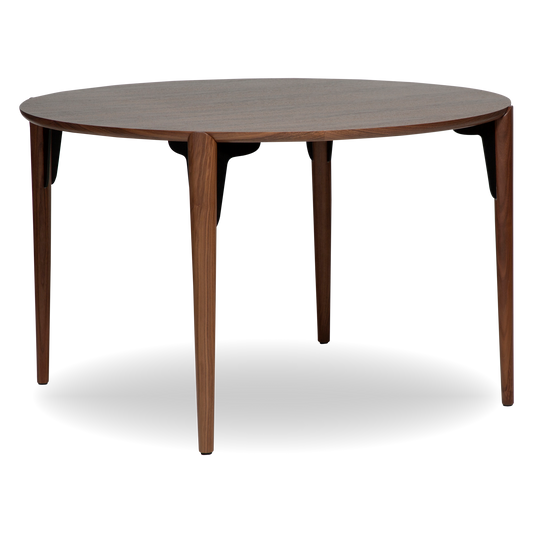 ELI round dining table in walnut veneer with solid walnut legs – AK Interior Living