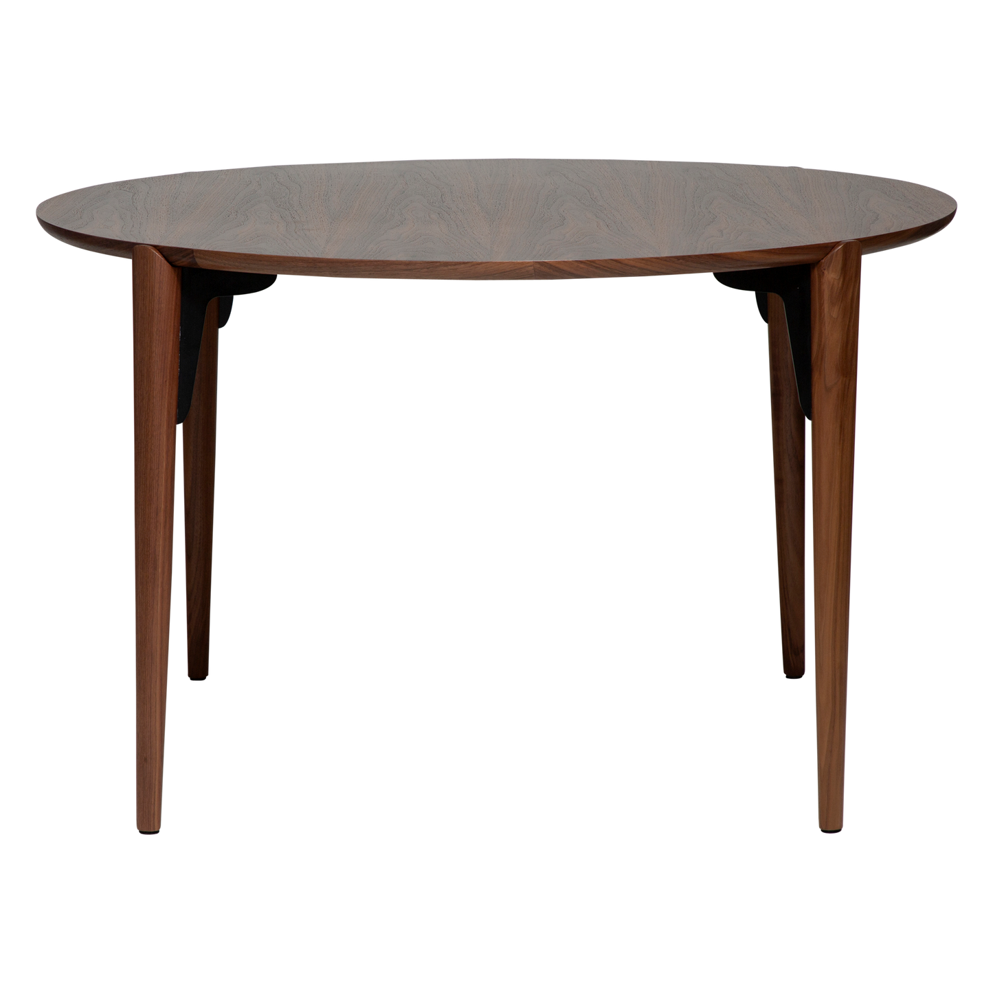 ELI round dining table in walnut veneer with solid walnut legs – AK Interior Living