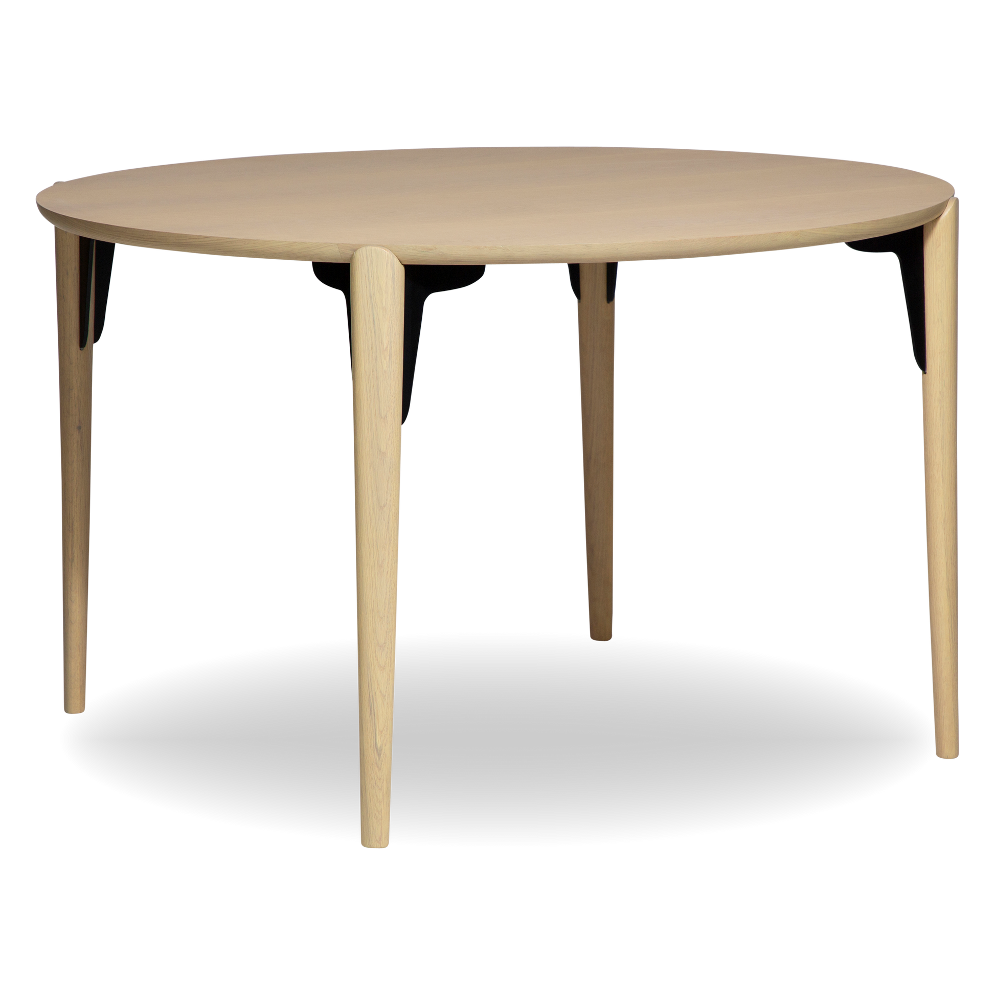 EMILY round dining table in whitewashed oak veneer with whitewashed oak legs – AK Interior Living