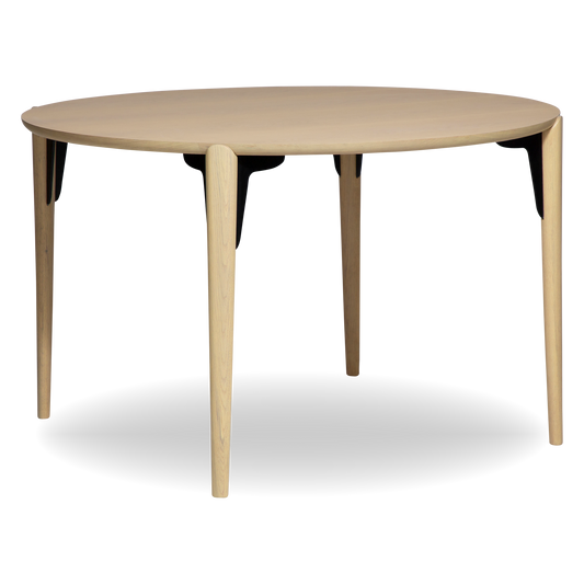 EMILY round dining table in whitewashed oak veneer with whitewashed oak legs – AK Interior Living