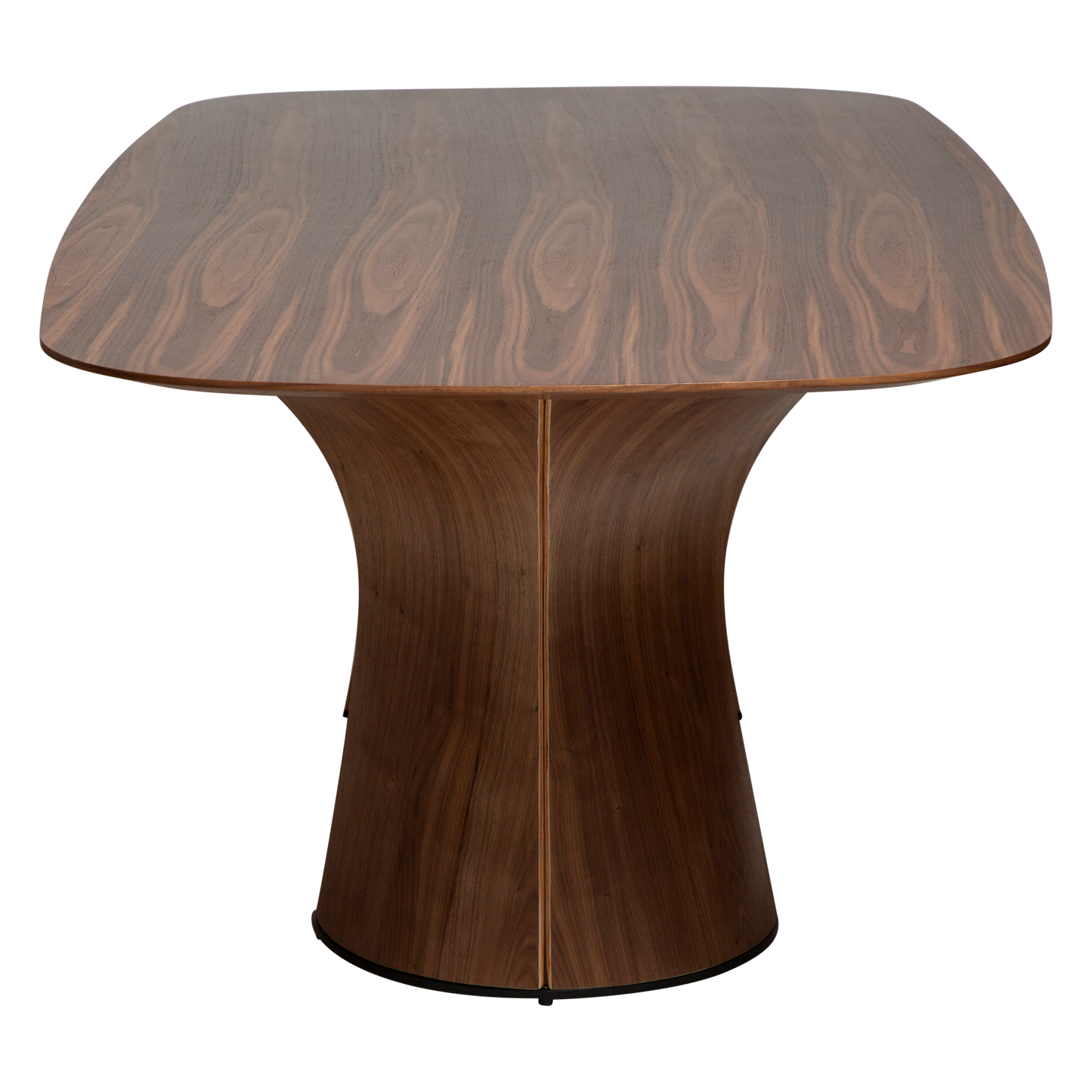 Ruben walnut veneer dining table with curved pedestal base by AK Interior Living