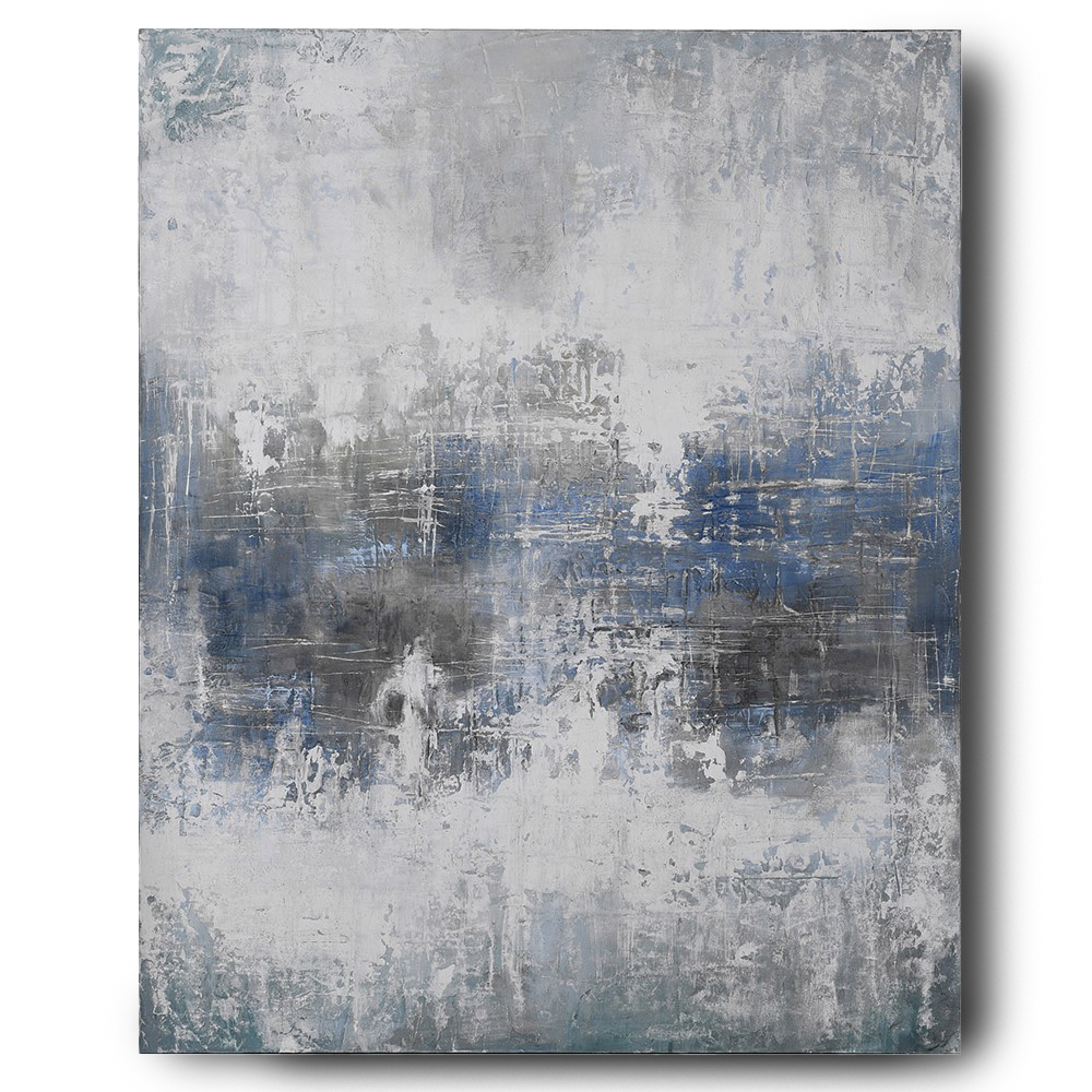 DANIEL Large abstract oil painting with textured brushwork.