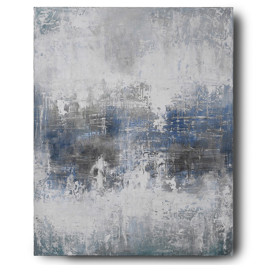 DANIEL Large abstract oil painting with textured brushwork.