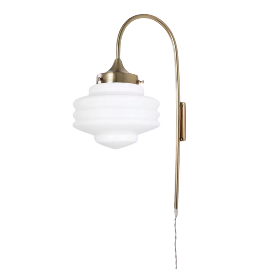 Naia wall lamp brass with opal white glass – AK Interior Living
