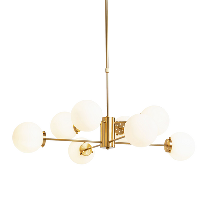VIN Heavenly Gold Lamp with opal glass globes and brass finish