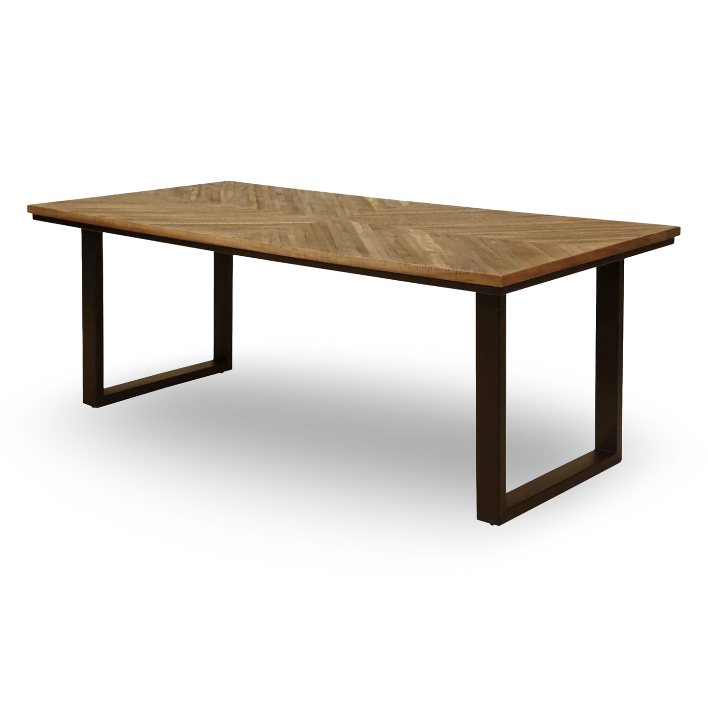 Álvaro Reclaimed Teak Dining Table 200 cm with metal legs and natural wood top