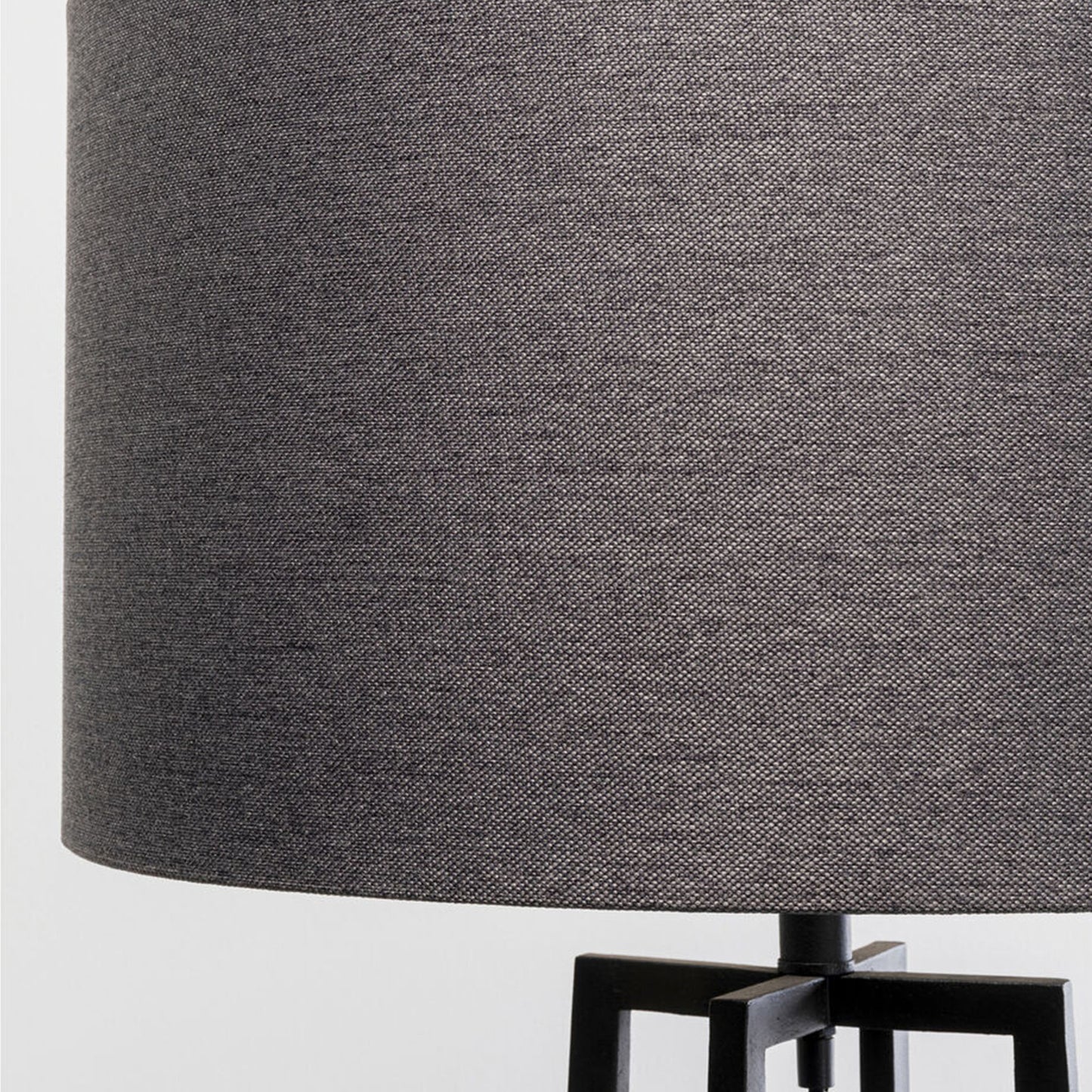 MICHAEL Black Floor Lamp with geometric base and fabric shade, 160cm tall
