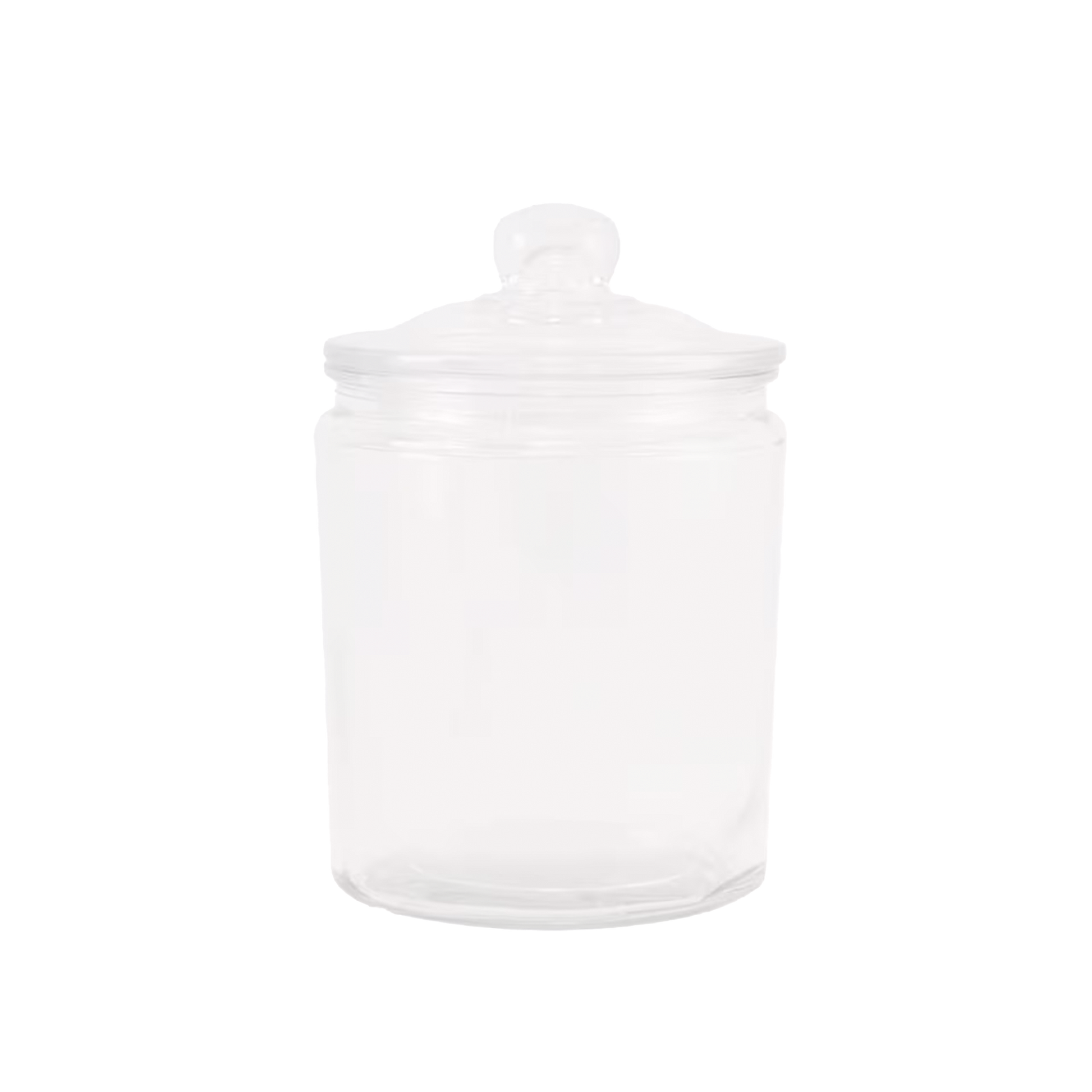 Vega Glass Jar medium size – transparent glass jar with fitted lid, Ø 12.5 x H 12.5 cm.