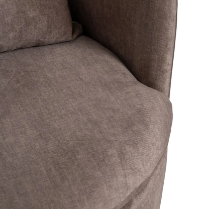 AXEL taupe old fabric revolving armchair with cushioned seat from AK Interior Living