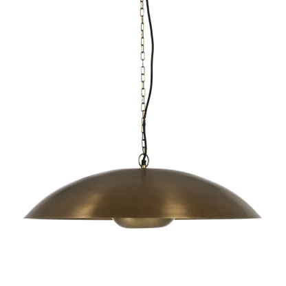 Solara pendant light in antique brass dome design with chain suspension by AK Interior Living.