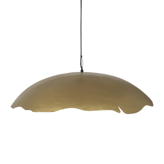 Maris pendant light in gold with scalloped dome edges. By AK Interior Living.