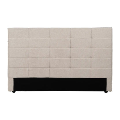 Rodrigo beige fabric headboard with stitched square pattern, 160 cm wide