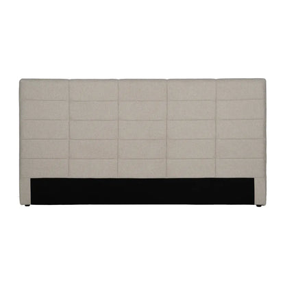 Santiago upholstered headboard in beige fabric with quilted grid design, 190 cm wide