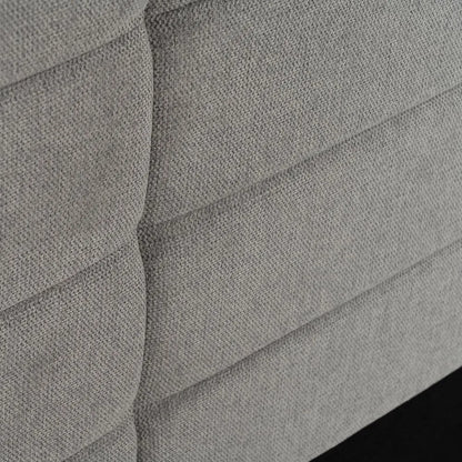 Thiago grey quilted headboard with modern stitched pattern and black base, 190 cm wide for king-size beds