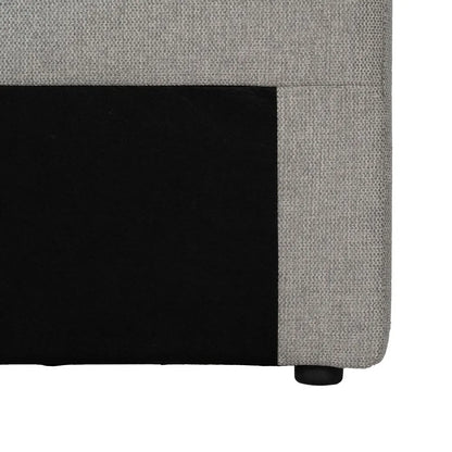 Thiago grey quilted headboard with modern stitched pattern and black base, 190 cm wide for king-size beds