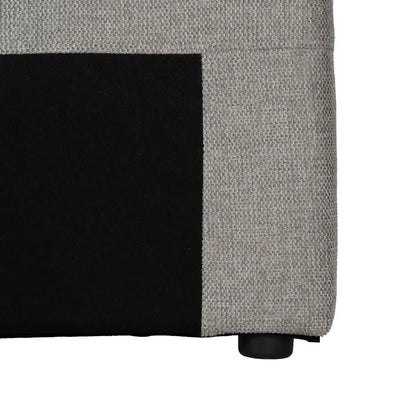 Amaia grey upholstered headboard with vertical channels, 190 cm wide, ideal for king or queen size beds, modern fabric design
