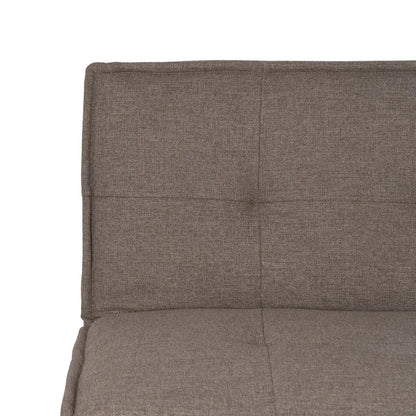 Martín Sofa Bed Beige Metal-Wood with tufted fabric and wooden legs, foldable design
