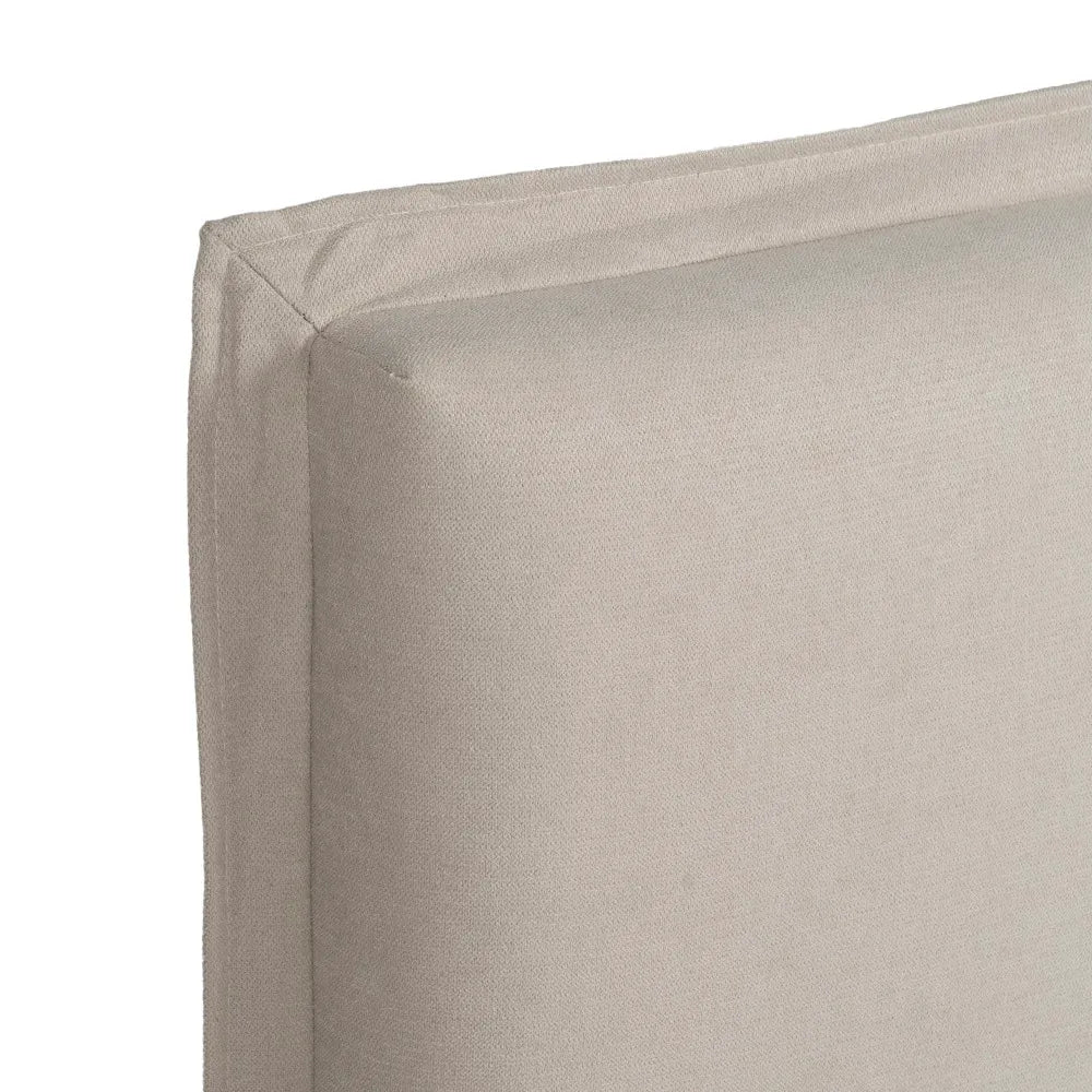 Amalia beige fabric headboard, 160 cm wide, minimalist padded design, perfect for queen or double beds