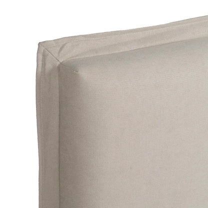 Amalia beige fabric headboard, 160 cm wide, minimalist padded design, perfect for queen or double beds