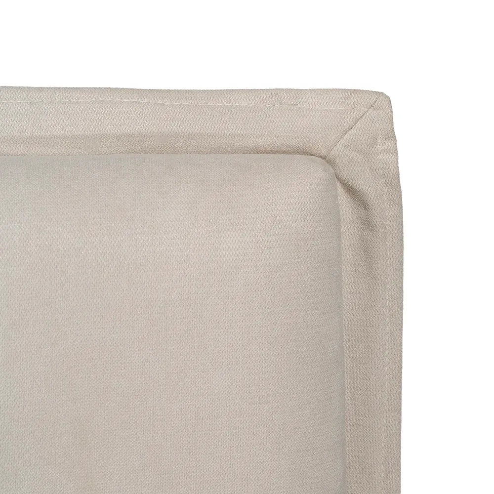 Amalia beige fabric headboard, 160 cm wide, minimalist padded design, perfect for queen or double beds