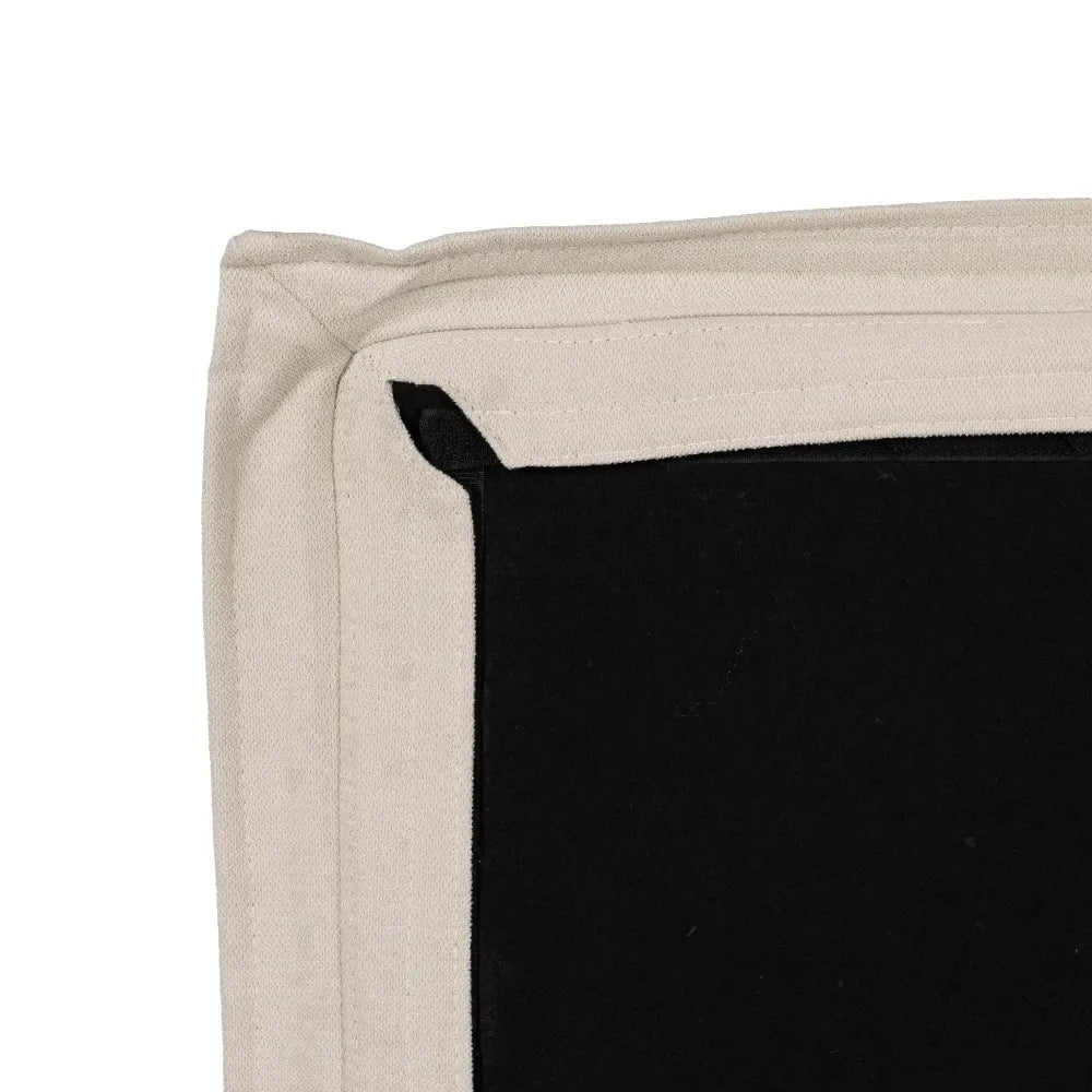 Amalia beige fabric headboard, 160 cm wide, minimalist padded design, perfect for queen or double beds