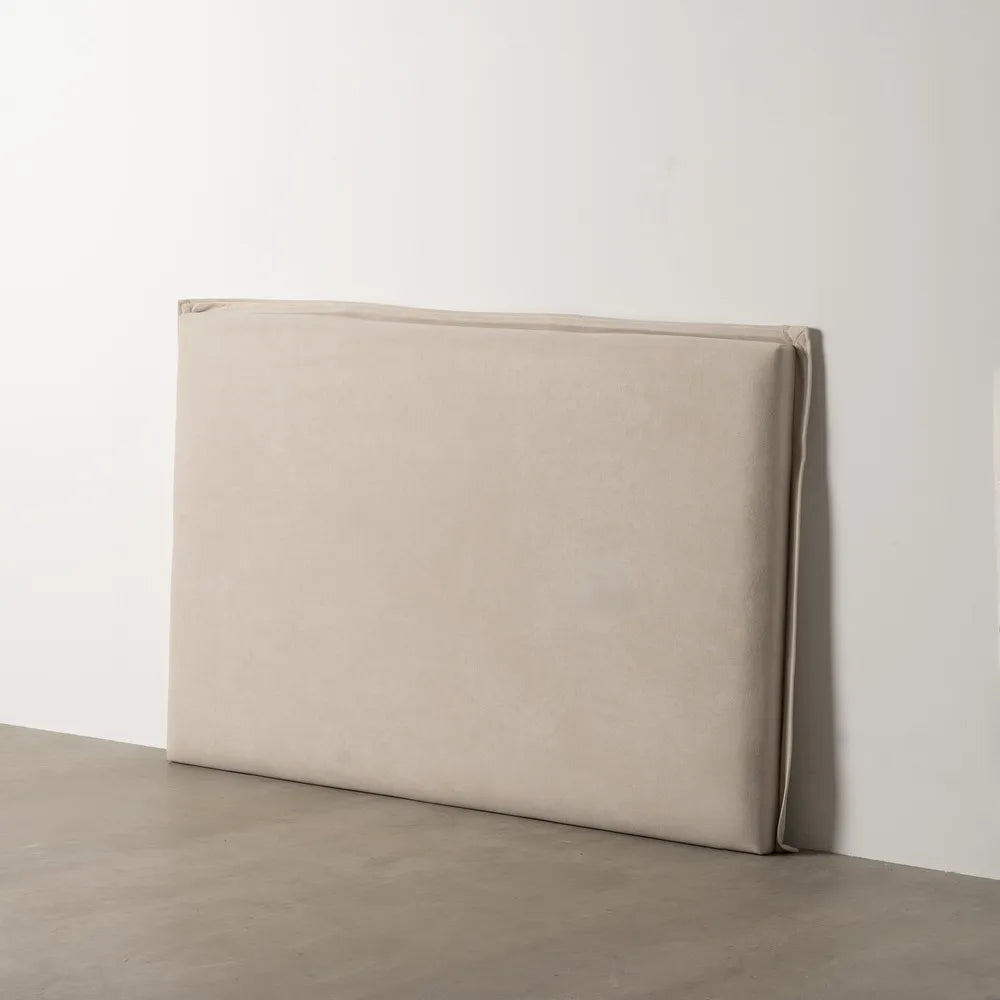 Amalia beige fabric headboard, 160 cm wide, minimalist padded design, perfect for queen or double beds