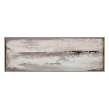 Nahla abstract canvas in neutral and warm earthy tones, elongated modern wall art by AK Interior Living.