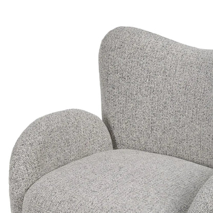 AMALA marbled fabric revolving armchair with sculpted backrest and rounded arms from AK Interior Living