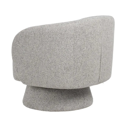 KAT fabric revolving armchair with curved backrest and rounded base from AK Interior Living