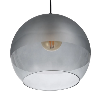 Orion grey glass pendant lamp with spherical shade by AK Interior Living.