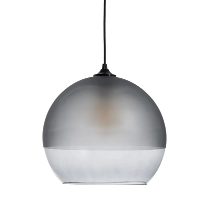 Orion grey glass pendant lamp with spherical shade by AK Interior Living.