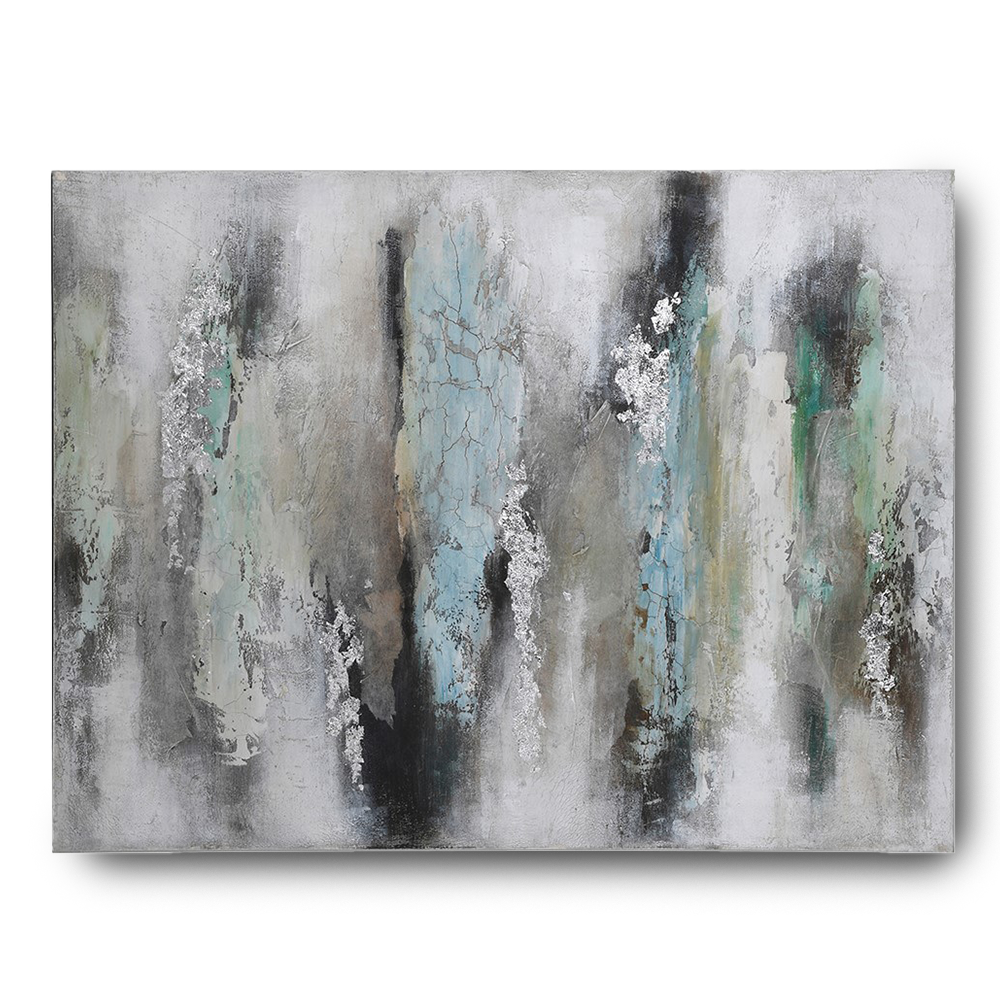 ADAM hand-painted artwork in shades of green, blue, and gray.
