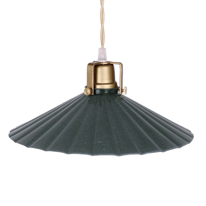 Valentina Pendant Lamp in Forest Green – elegant iron light fixture with modern pleated design